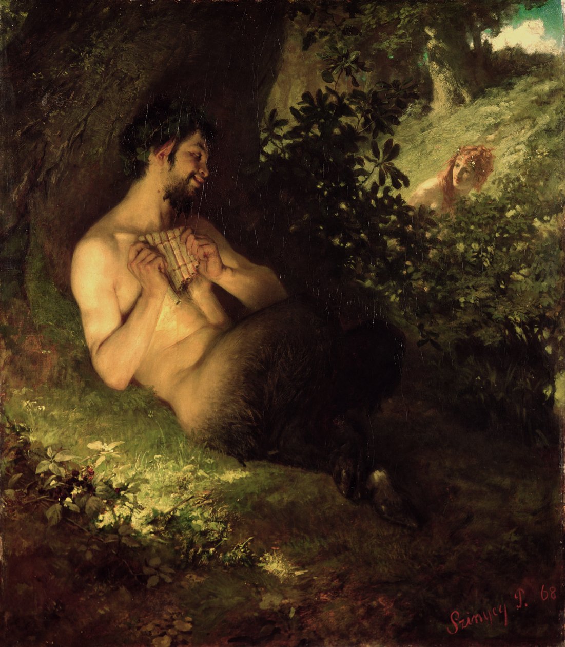 Faun a nymfa, 1868 od Pál Szinyei Merse