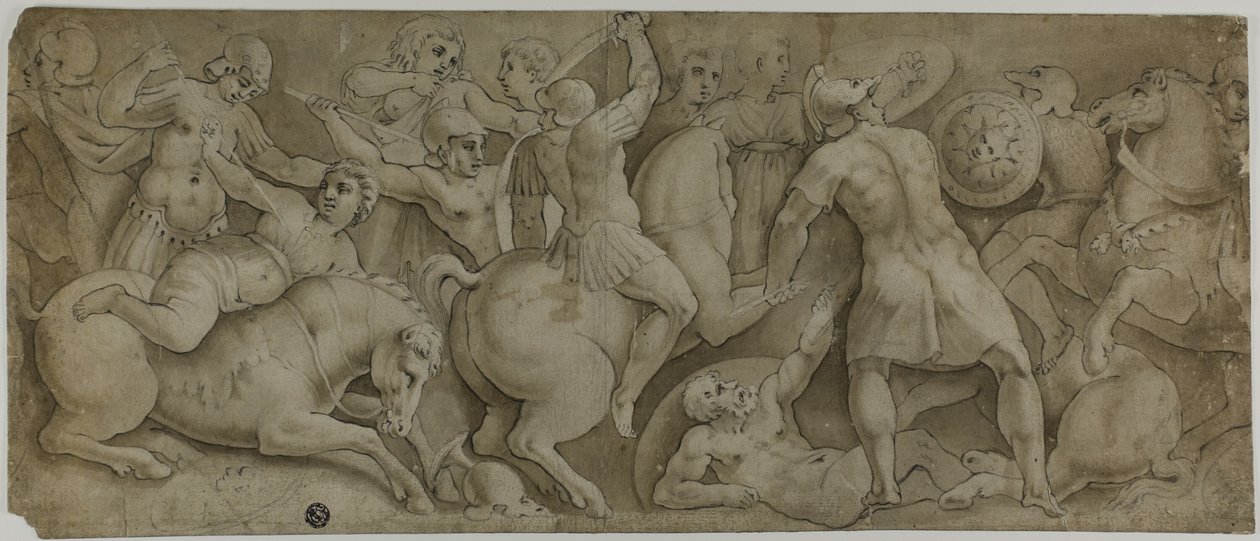 Bitva Amazonek od Polidoro da Caravaggio