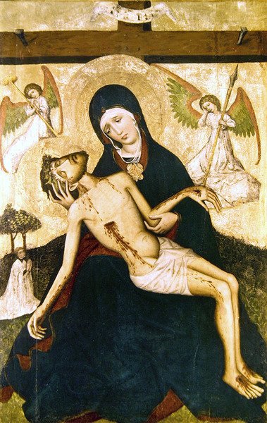 Pieta, cca 1450 (tempera na panelu) od Polish School