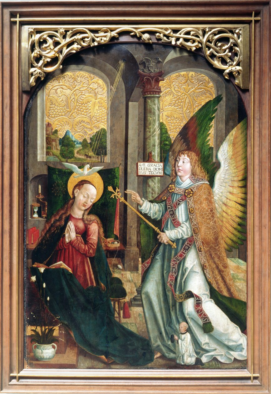 The Annunciation, 1517 (tempera na palubě) od Polish School