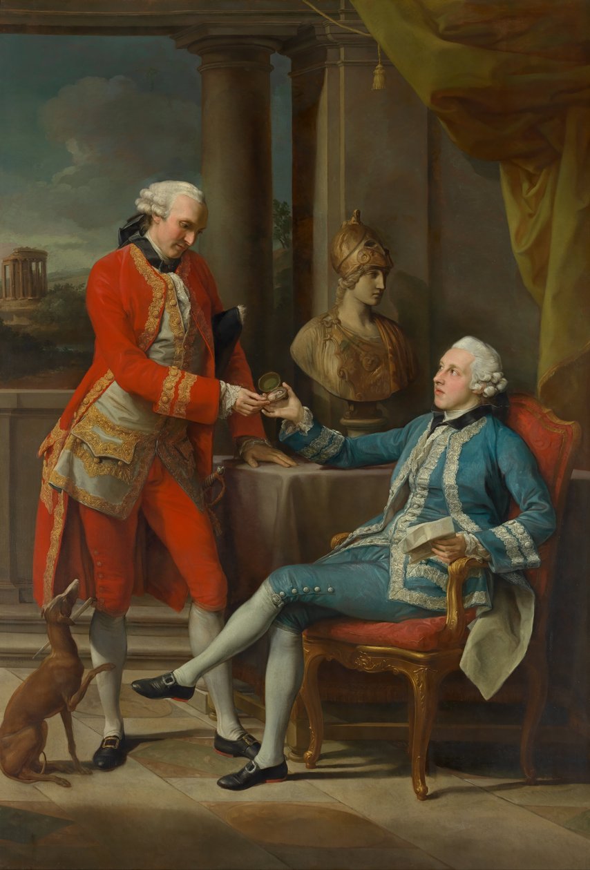Sir Sampson Gideon a neidentifikovaný společník od Pompeo Batoni