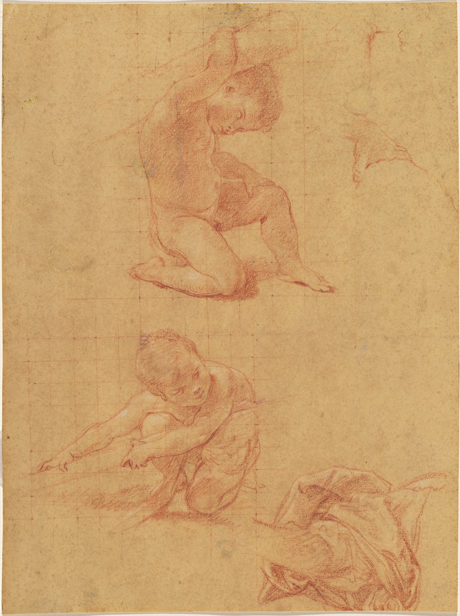 Dvě nahé děti zvedají kyj od Pompeo Batoni