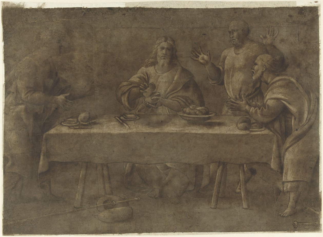 Jídlo v Emauzích od Pomponio Amalteo (attributed to)