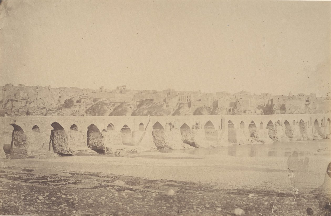 [The Bridge at Dizfoul], 1840-60s. od Possibly by Luigi Pesce.