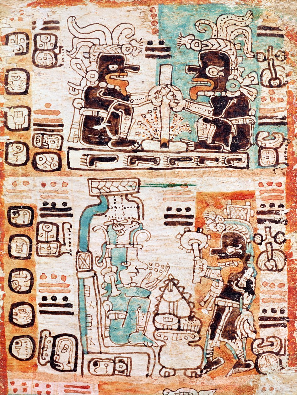 Detail z mayského kodexu od Pre Columbian