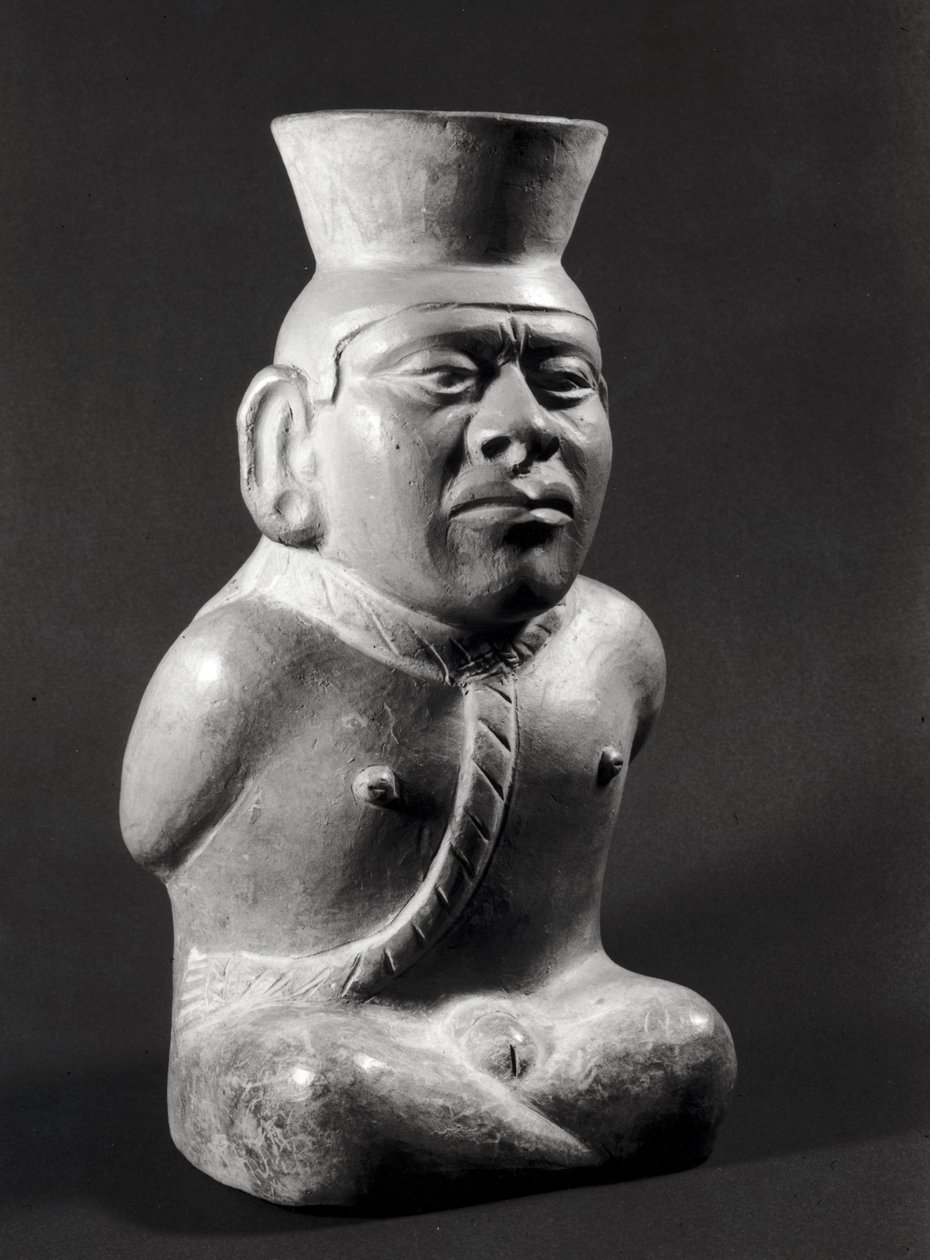 Hrnec v podobě vězně, Mochica (200-800 nl) (terakota) od Pre Columbian