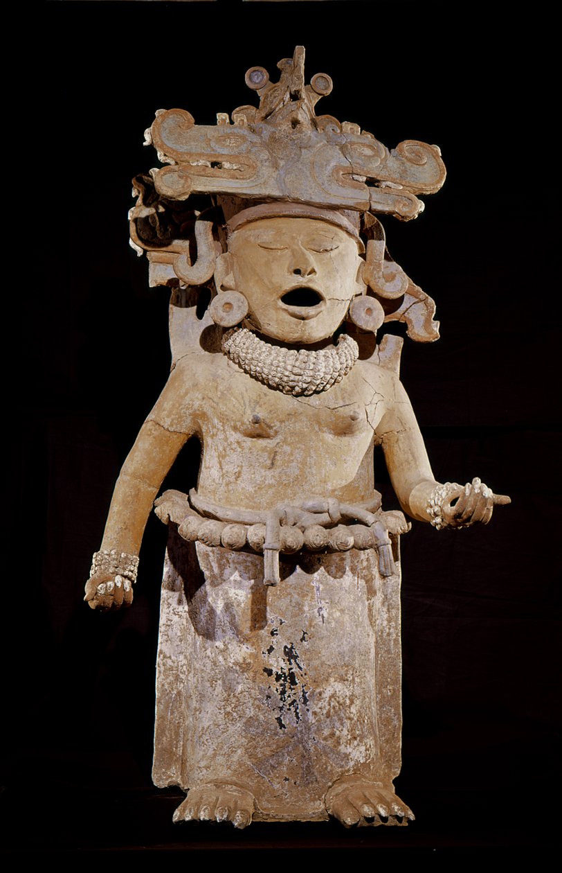 Cihuateotl postava představující ženu, která zemřela při porodu, Remojadas Style, z Tlalixcoyan, Vera Cruz (keramika) od Pre Columbian Pre Columbian