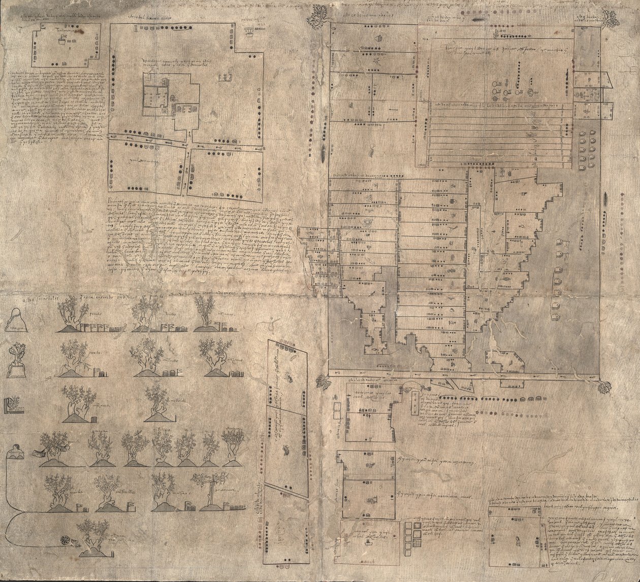 Aztécká mapa Oztoticpac, kolem roku 1540 od Pre Columbian art