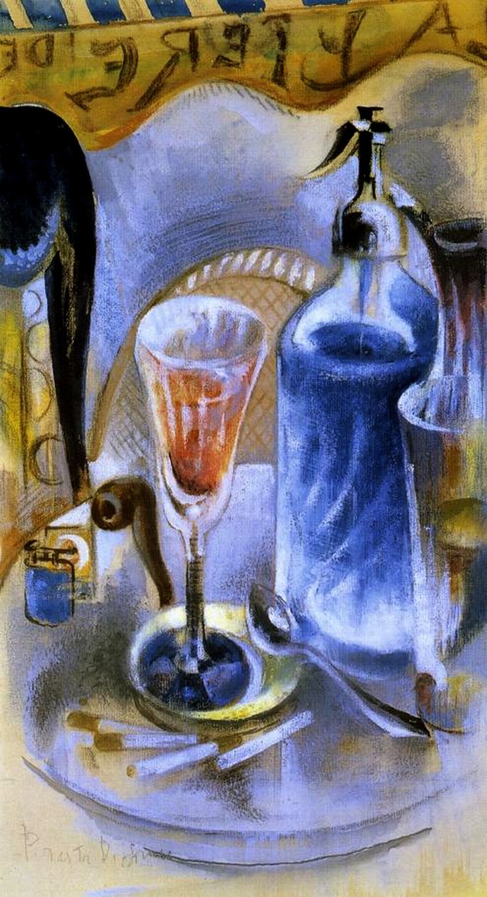 Zátiší se sifonem, cca 1930 (wc, kvaš, pastel a uhel na papíře) od William Preston Dickinson