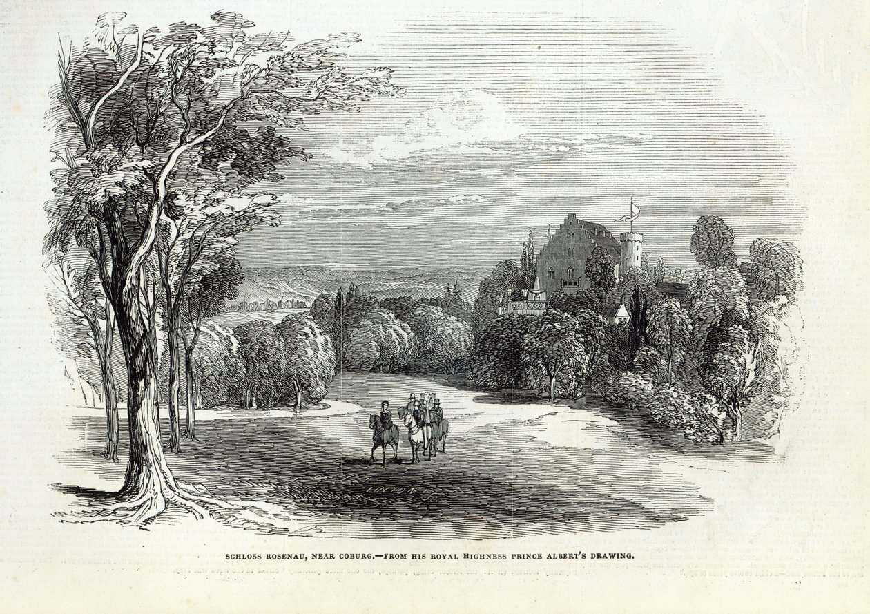 Schloss Rosenau, poblíž Coburgu, z „The Illustrated London News“, 30. srpna 1845 od Prince Albert of Saxe Coburg and Gotha