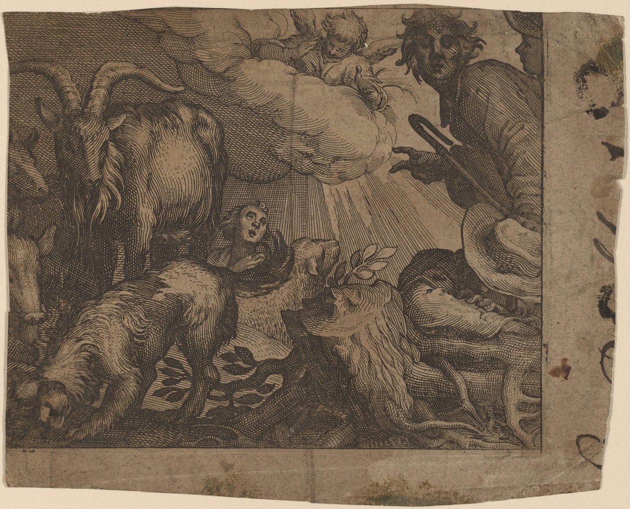 Zvěstování pastýřům od Probably Netherlandish 17th Century