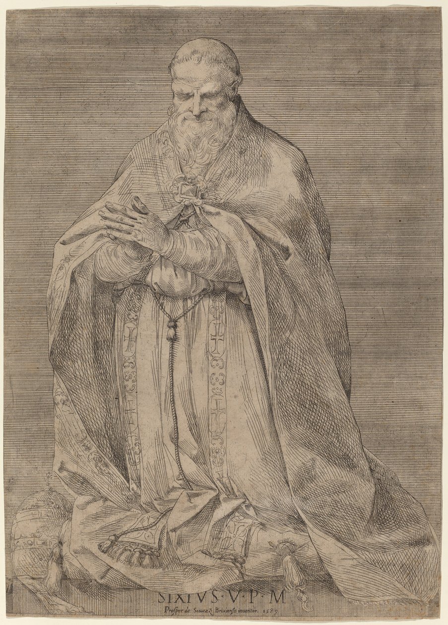 Papež Sixtus V od Prospero Bresciano, after Giuseppe Cesari