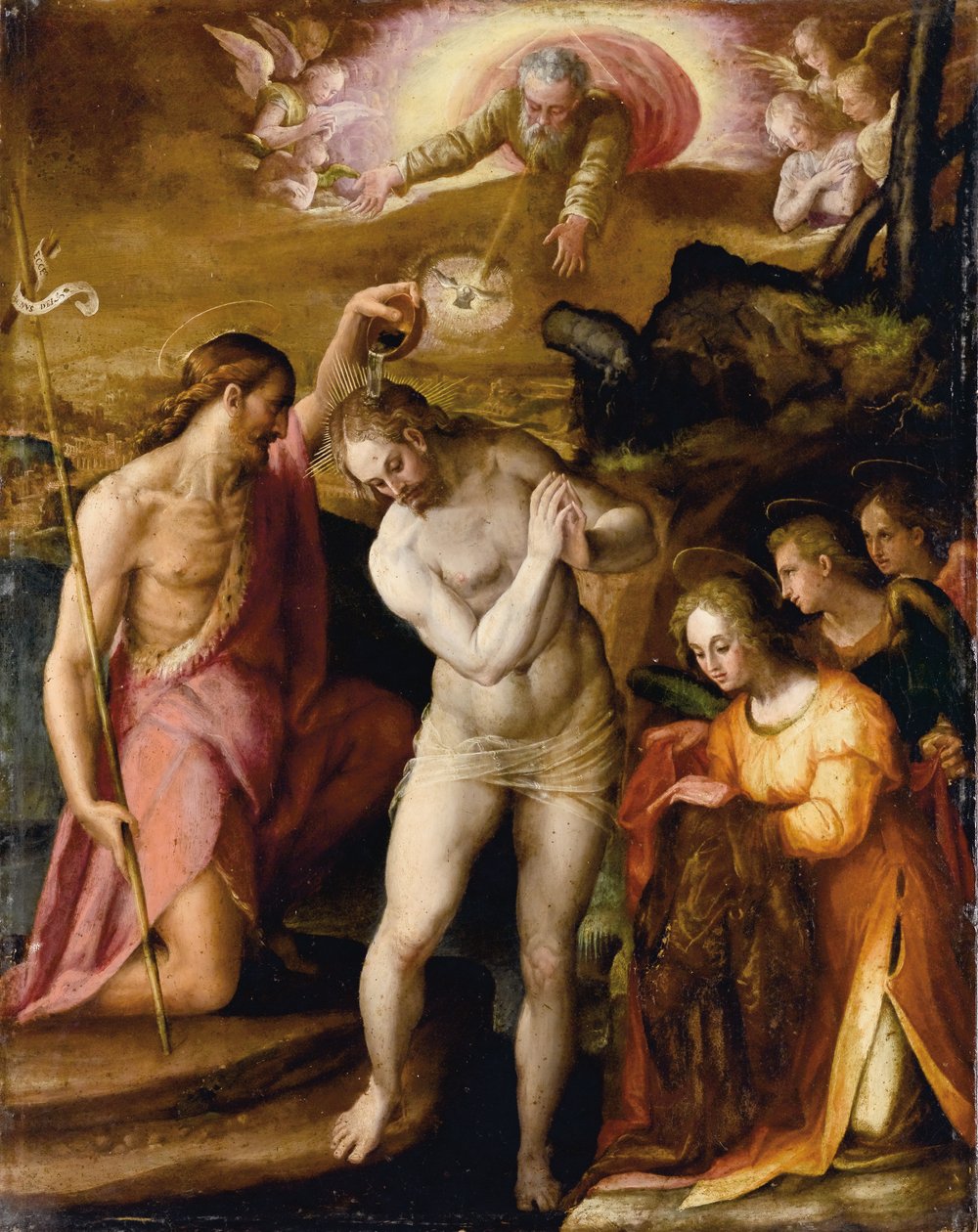 Křest Krista (olej na plátně) od Prospero Fontana
