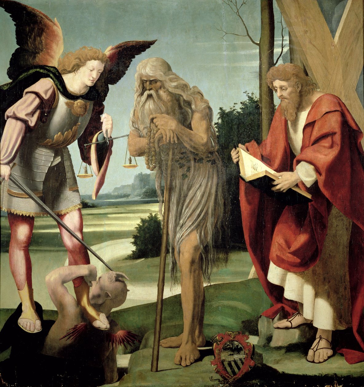 SS. Michael, Andrew a Onuphrius od Pseudo Bramantino