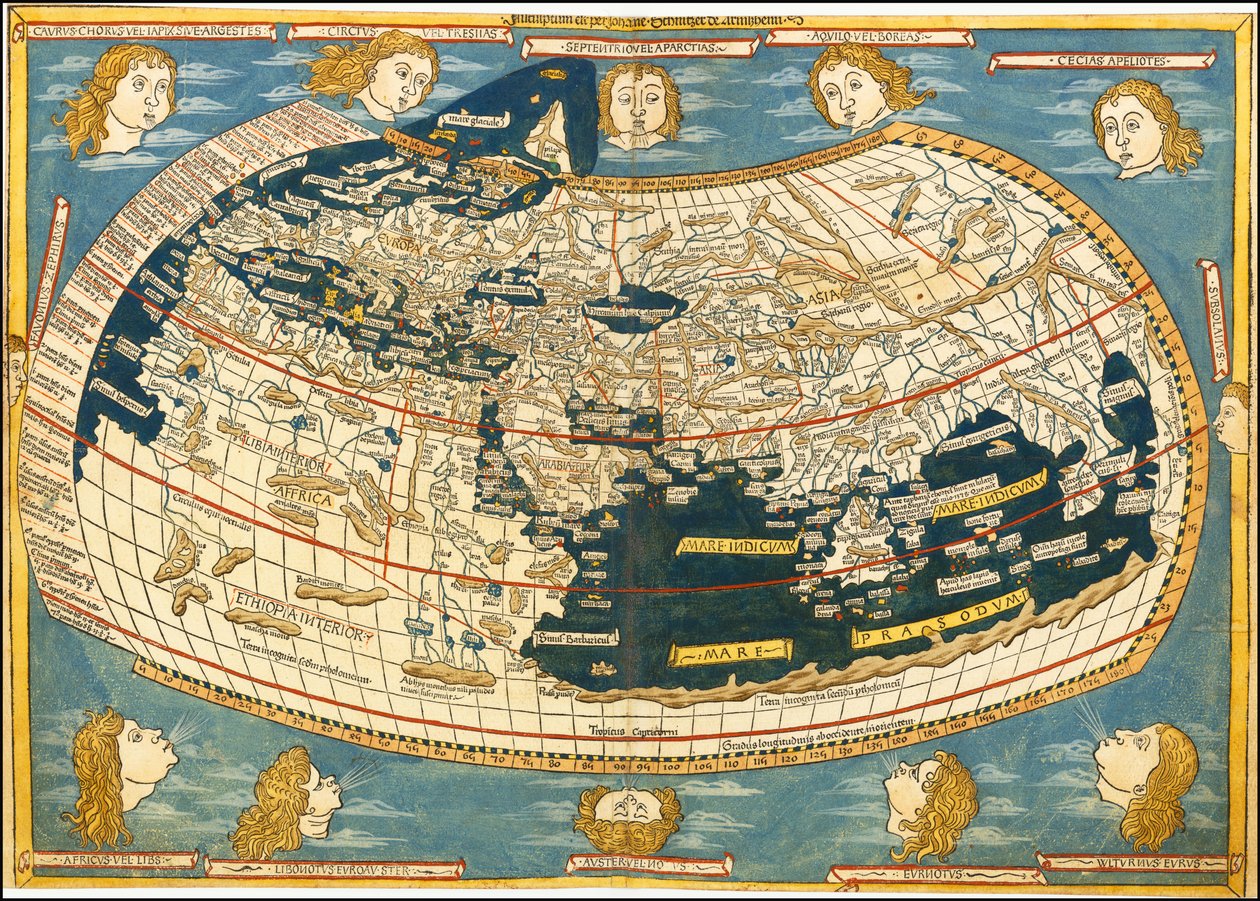 1482 Ulm Ptolemaios Mapa světa od Ptolemy