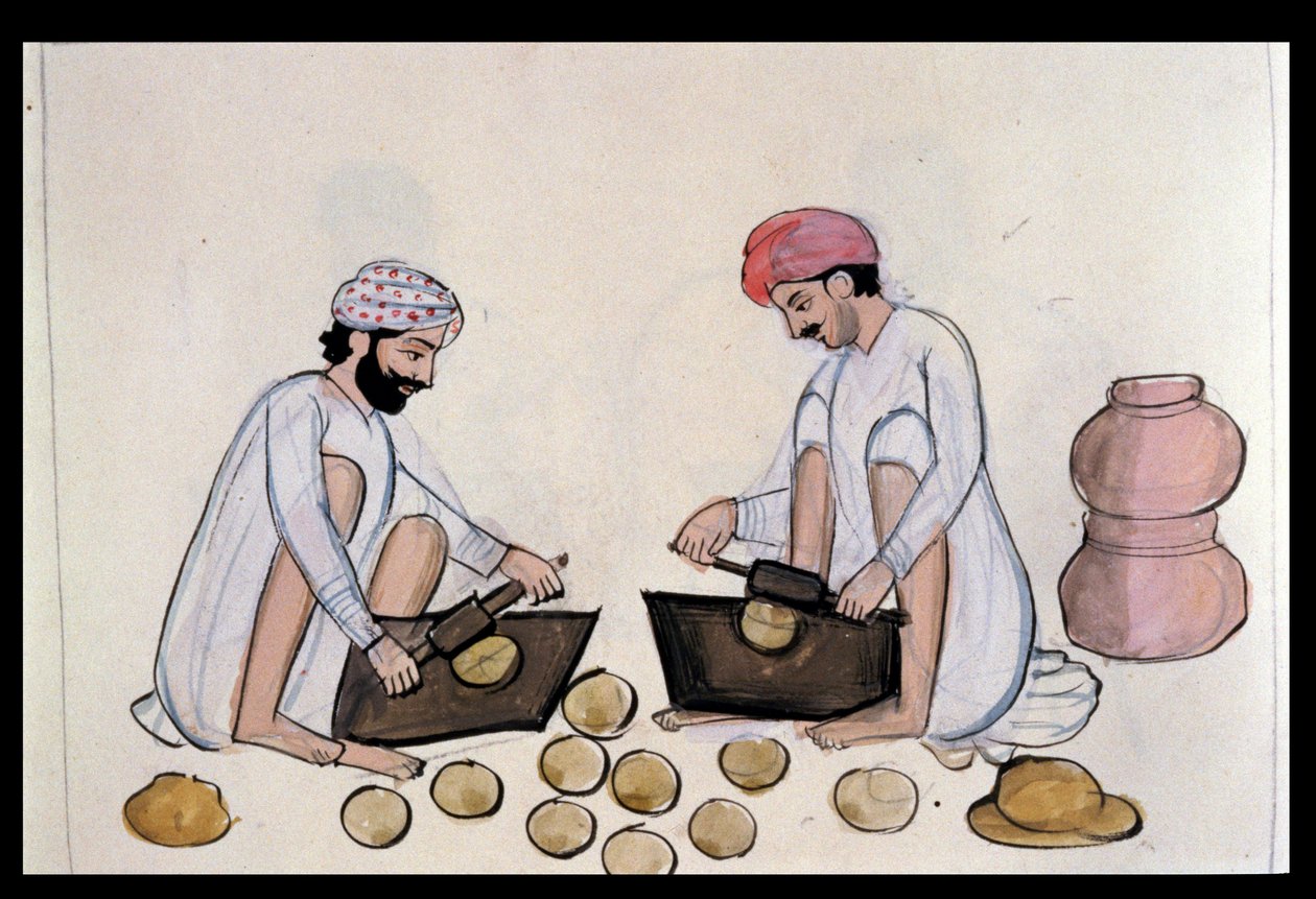 Pulse-cake Makers, cca 1890 (wc na papíře) od Punjabi School