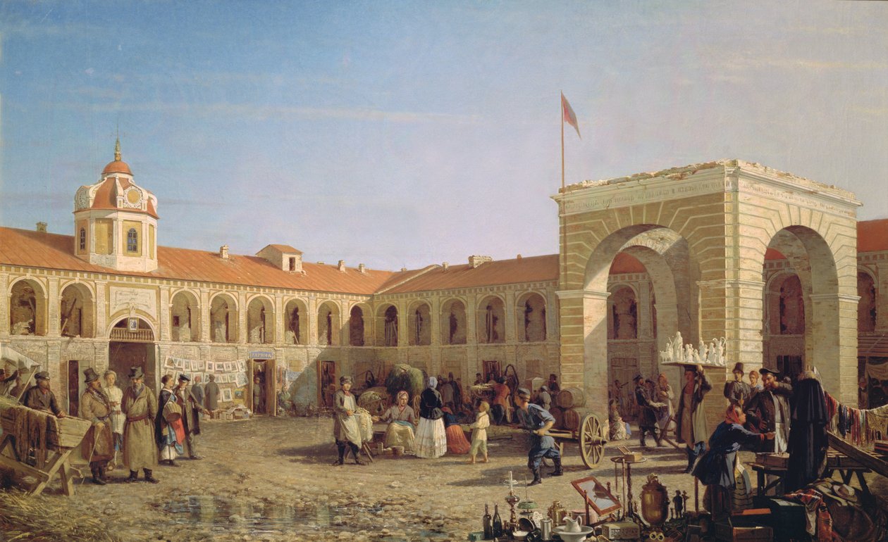 Trh Apraksin v Petrohradě, 1862 od Pjotr ​​​​Petrowitsch Wereschtschagin