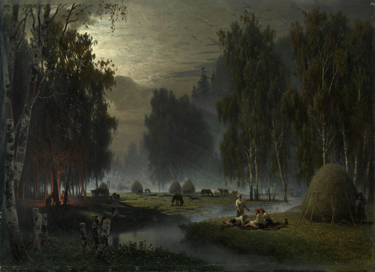 Senoši. Večerní odpočinek od Pyotr Alexandrovich Sukhodolsky
