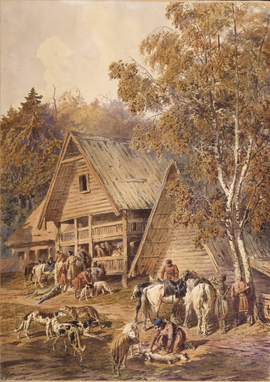 Lovci, 1863 od Pyotr Petrovich Sokolov