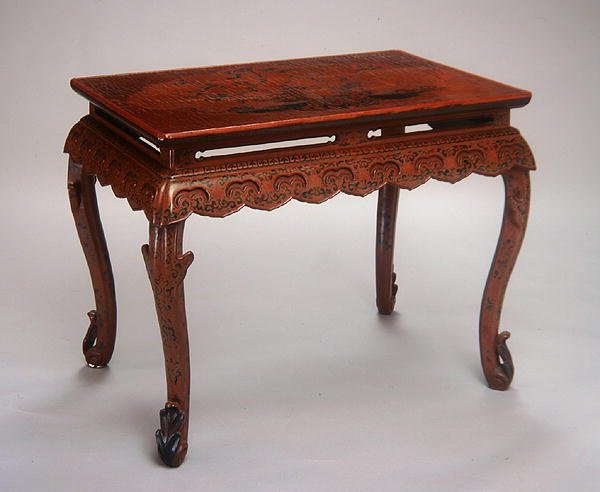 Stůl, období Kangxi (1662-1722) (lakované dřevo a konopná látka) (viz také 272132) od Qing Dynasty Chinese School