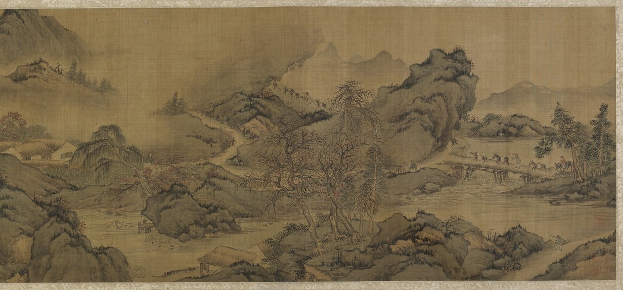 Cestování v horách a potocích od Qing Dynasty Chinese School