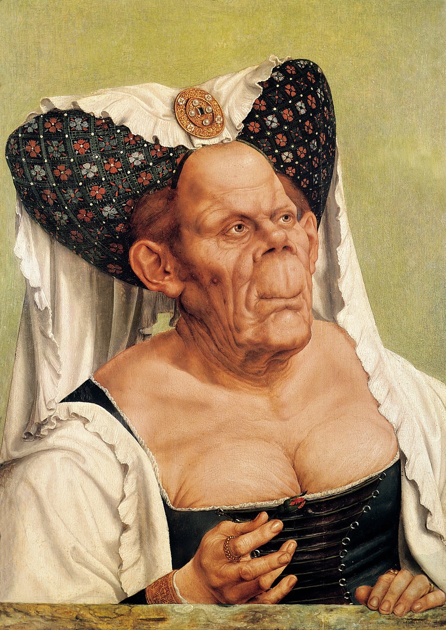 Groteskní stařena, možná princezna Margaret Tyrolská, kolem 1525-30 od Quentin Massys or Metsys