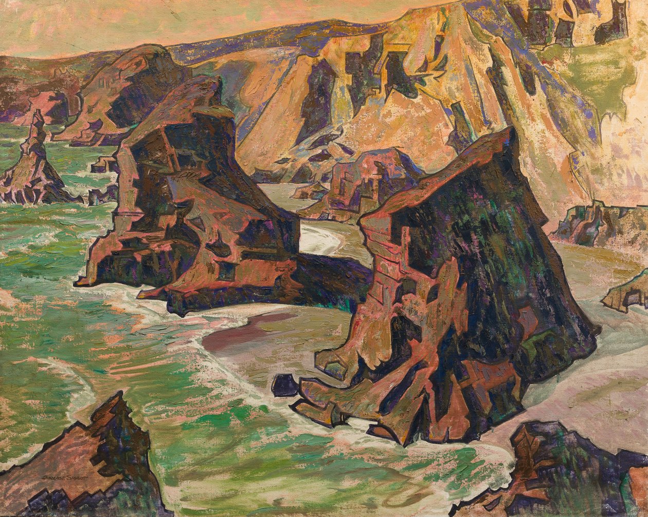 Kynance Cove (olej na plátně) od R. Borlase Smart