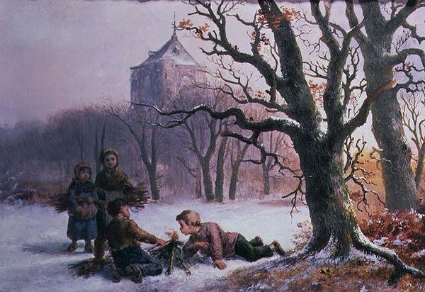 Děti si hrají ve sněhu od R. Favelle
