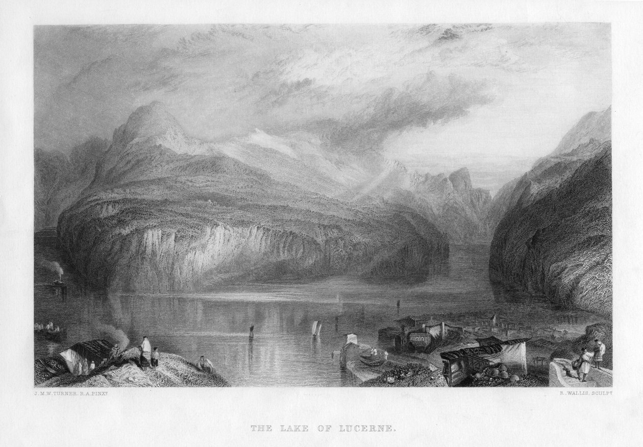 Lucernské jezero, 19. století. od R. Wallis