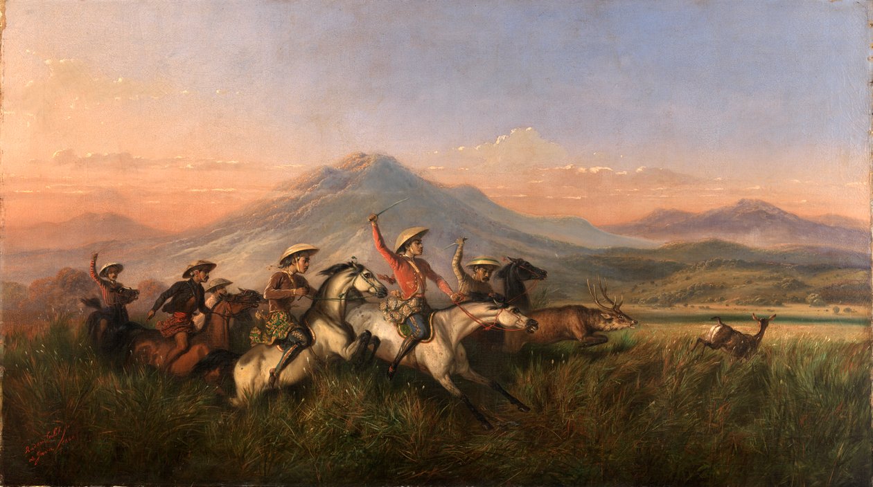 Šest jezdců honí jeleny, 1860. od Raden Saleh