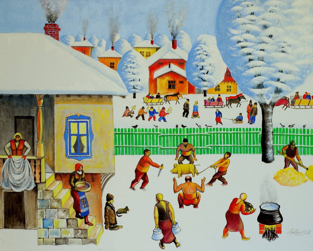 Na vánočním stromku, 2006 (olej na plátně) od Radi Nedelchev