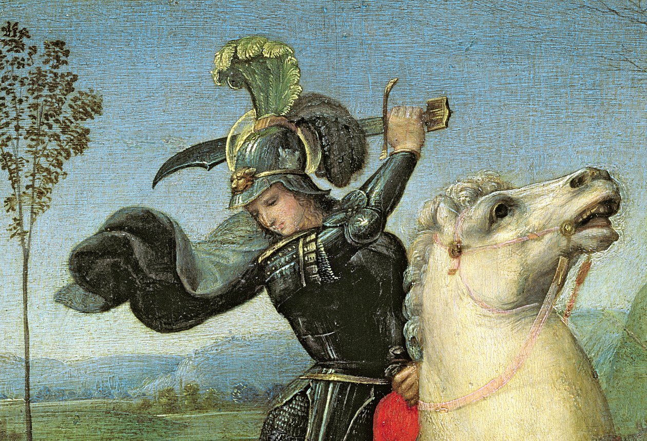St. George Struggling with the Dragon, c.1503-05 (detail z roku 15971) od Raffaello Sanzio Raphael
