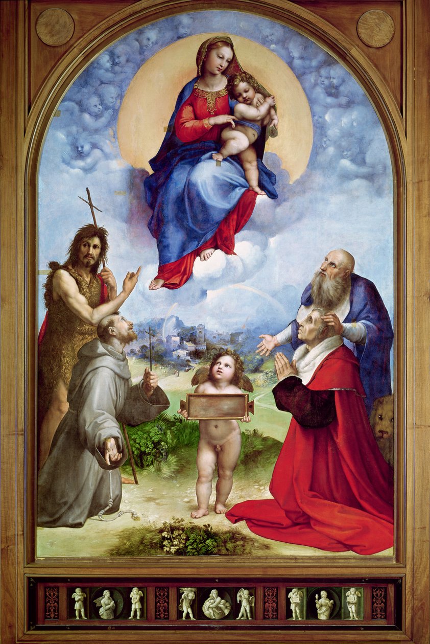 The Foligno Madonna, kolem 1511-12 (olej) od Raffaello Sanzio Raphael
