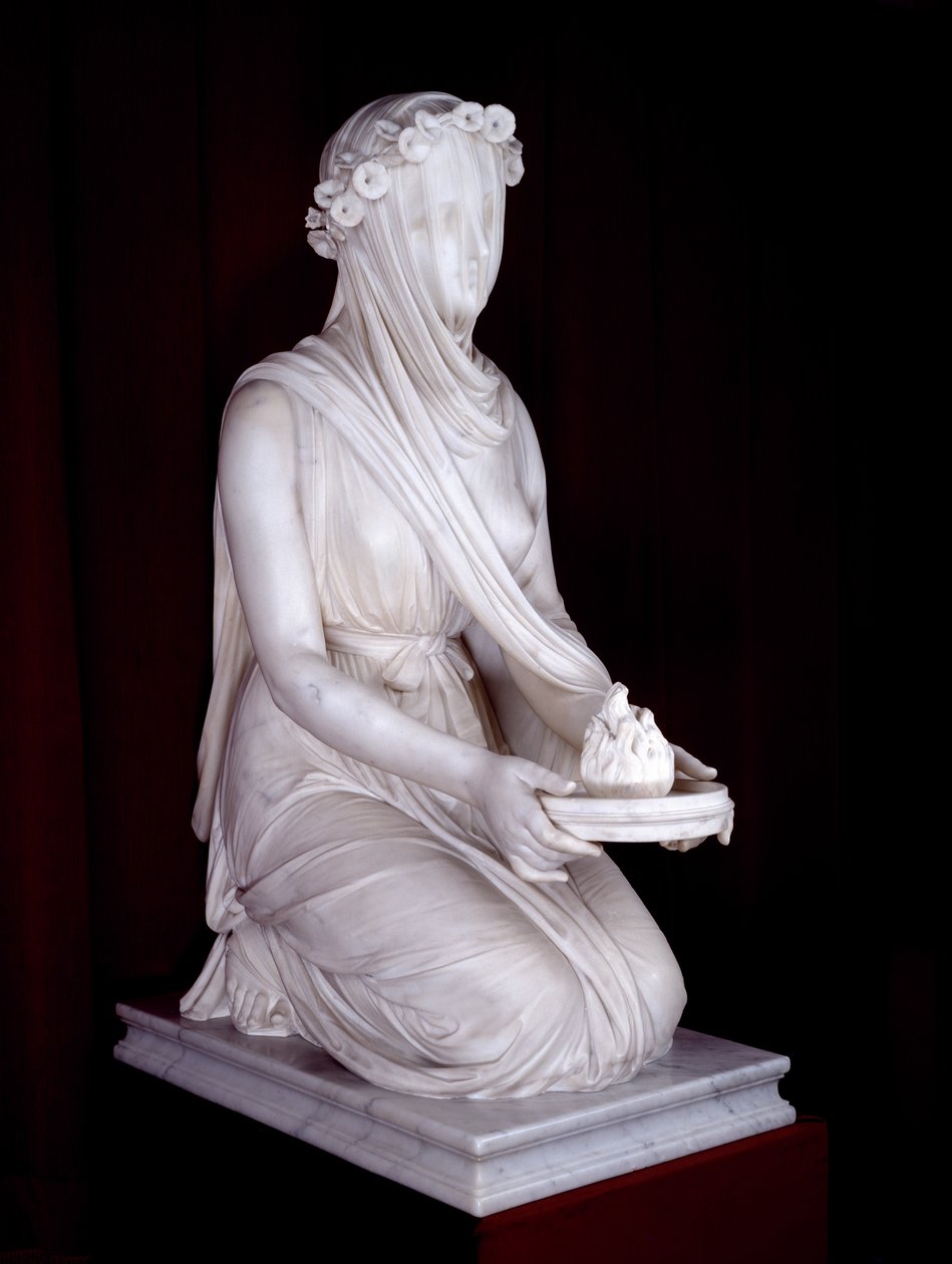 Socha vestálky (mramor) od Raffaello Monti