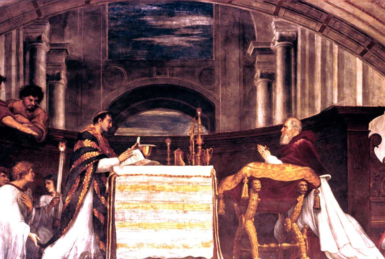 Detail mše v Bolsena, 1512 od Raffaello Sanzio Raphael