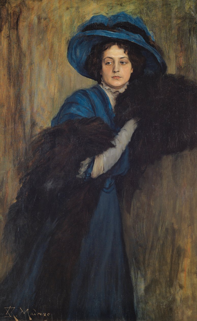 Portrét dámy v modrém od Raimundo de Madrazo y Garreta