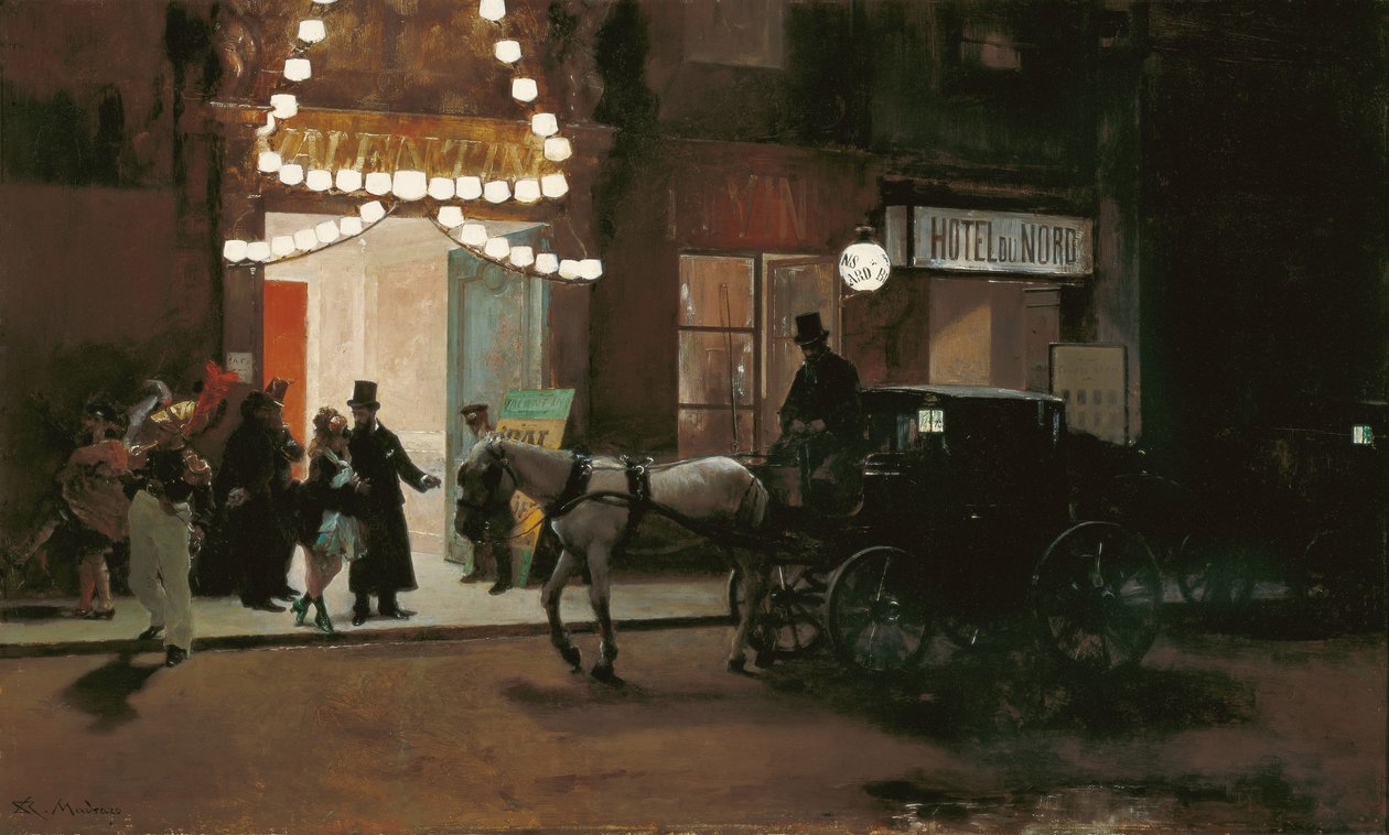 Odchod z maškarního plesu od Raimundo de Madrazo y Garreta