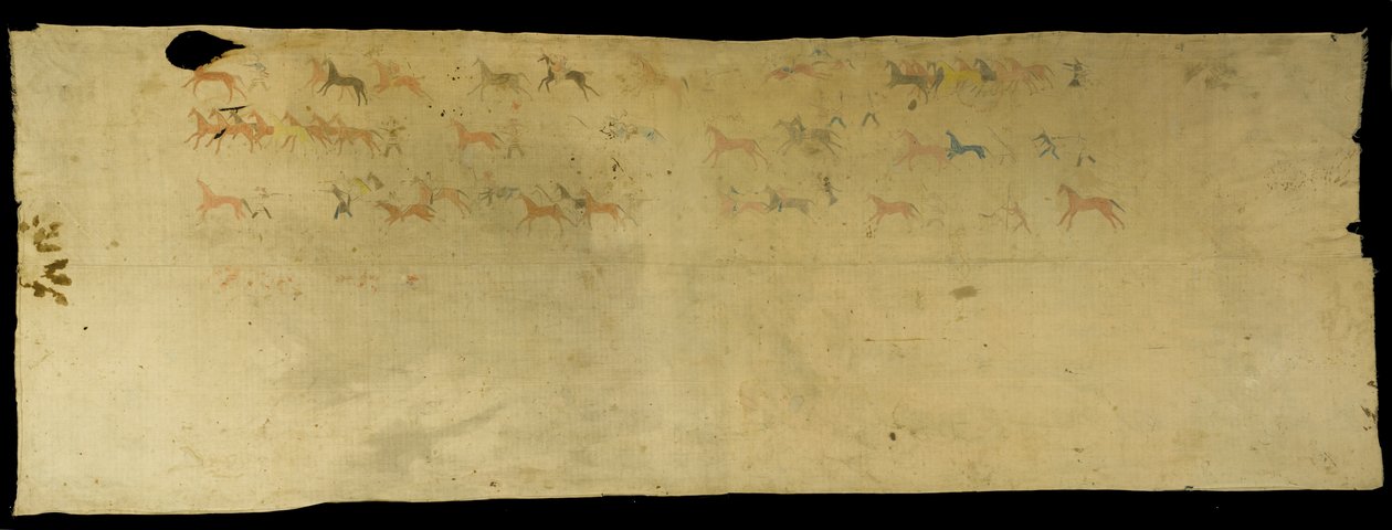 Válečný list, 1850-89 (bavlna, pigment, pastelka a tužka) od Rain in the Face Rain in the Face