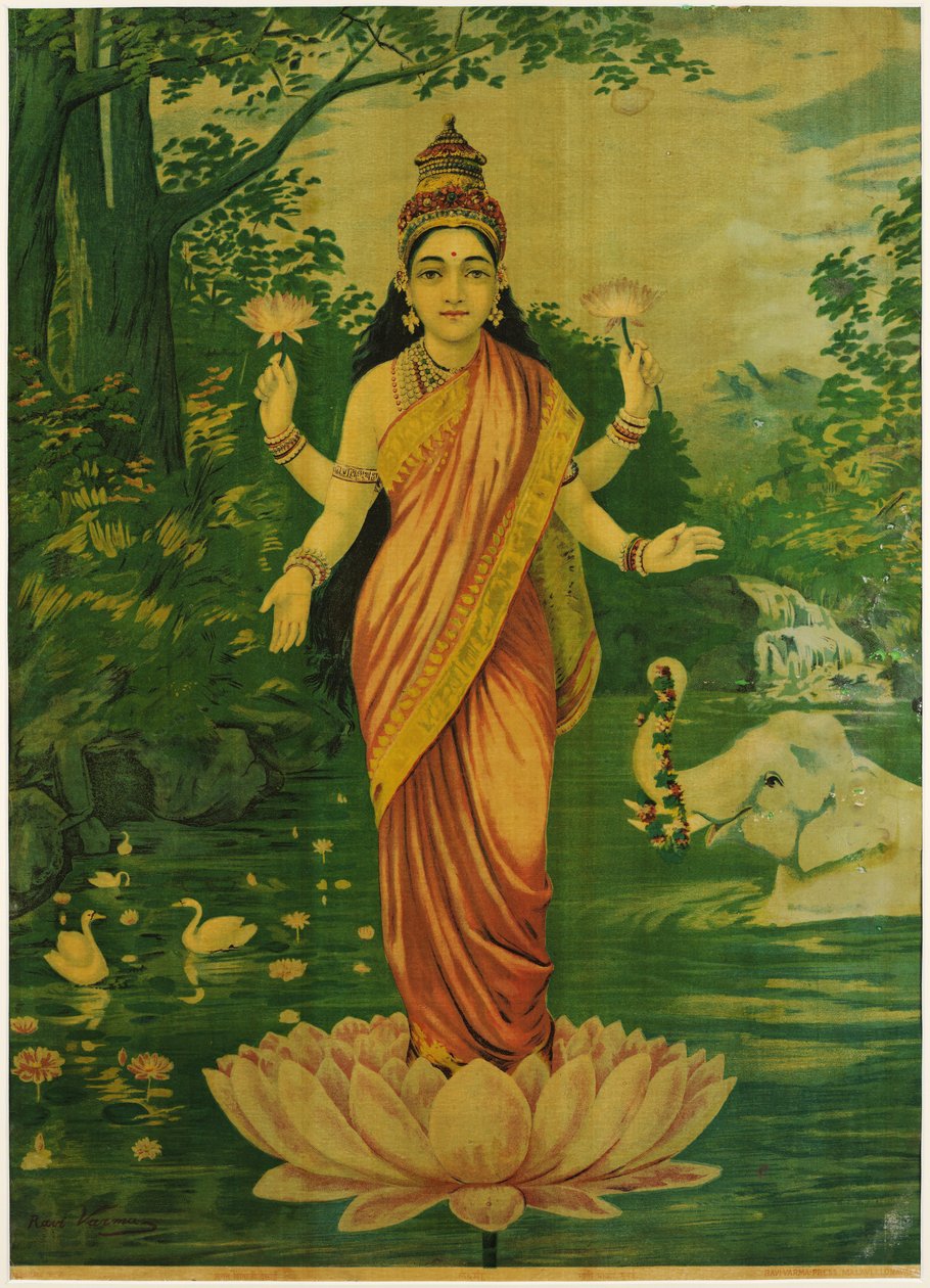 Lakšmí, Rádža Ravi Varma, 30. léta 20. století od Raja Ravi Varma