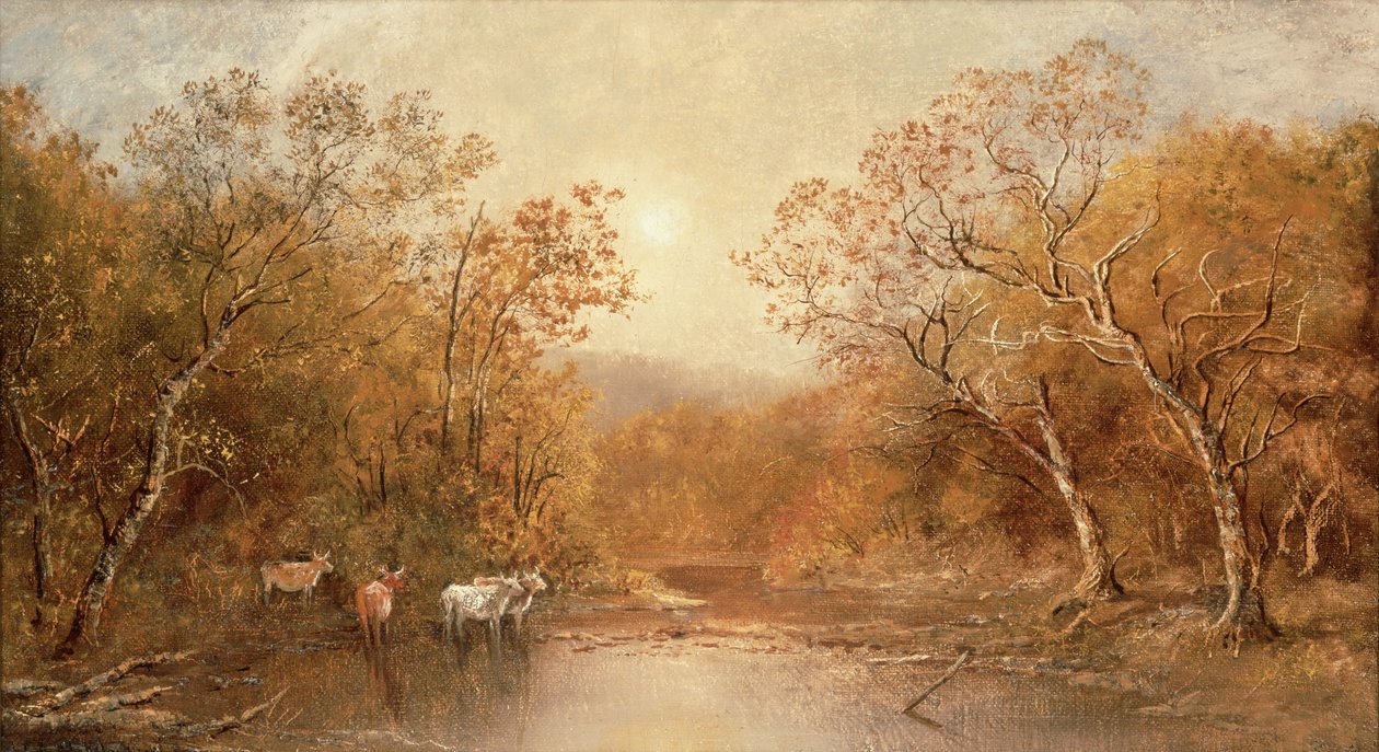 Krajina s krávami (olej na plátně) od Ralph Albert Blakelock