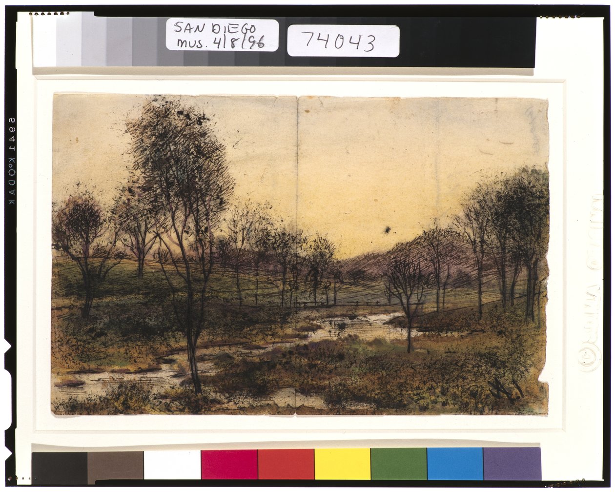 Stromy, kopce a potok, 1901-15 od Ralph Albert Blakelock