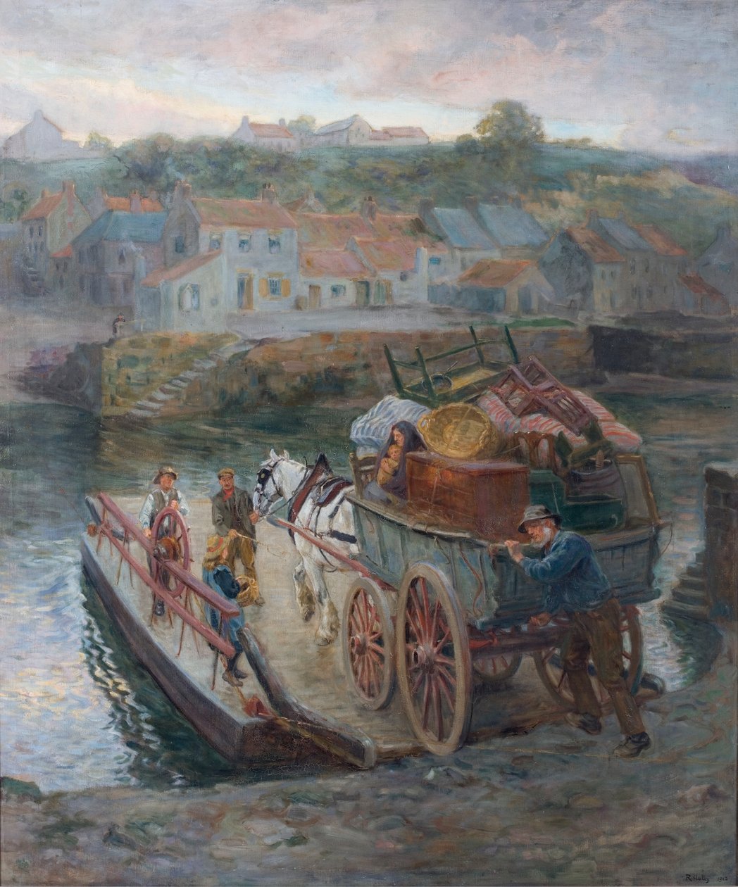 Crossing Hylton Ferry, 1912 od Ralph Hedley