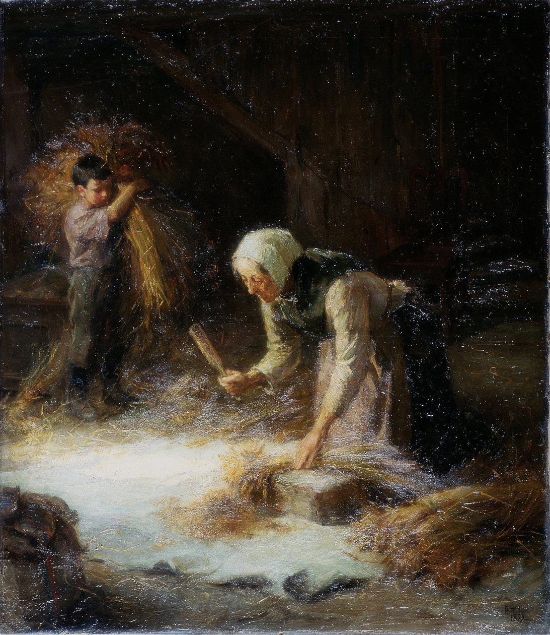 Threshing the Gleanings, 1899 od Ralph Hedley