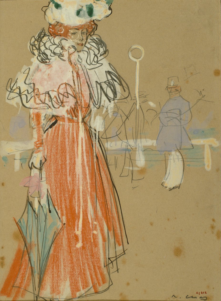 Ženská postava v červeném od Ramon Casas i Carbo
