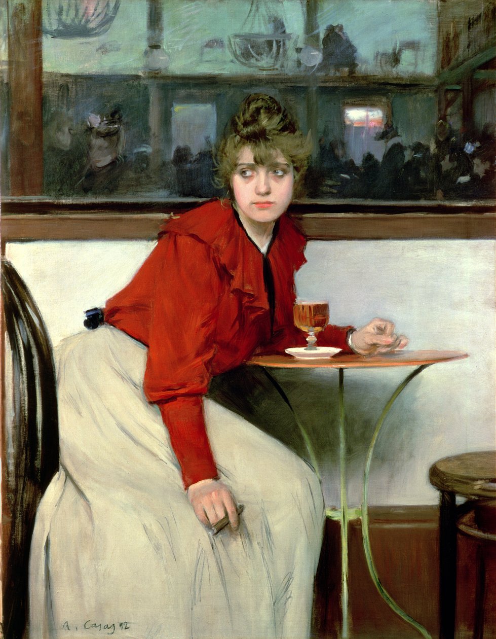 Chica v baru od Ramon Casas i Carbo