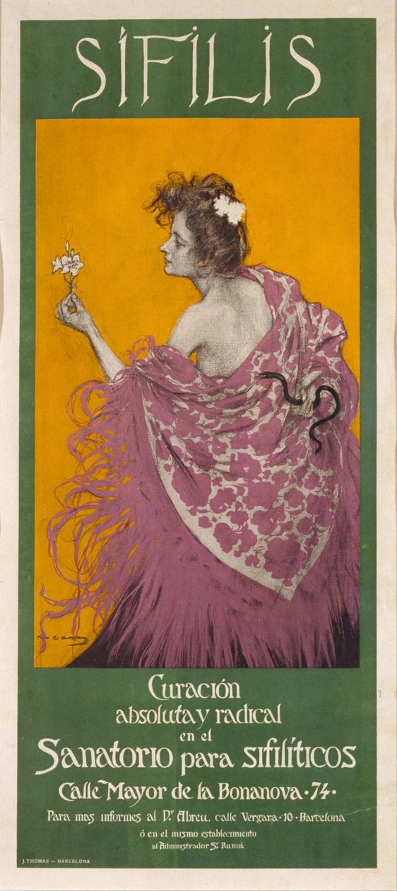 Syfilis plakát od Ramon Casas i Carbo