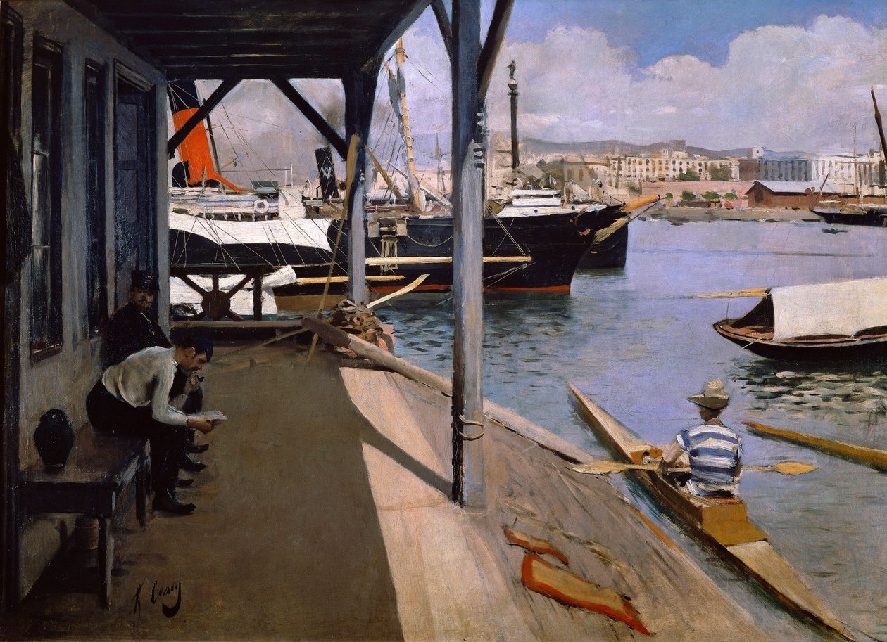 Yacht Club v Barceloně od Ramon Casas i Carbo