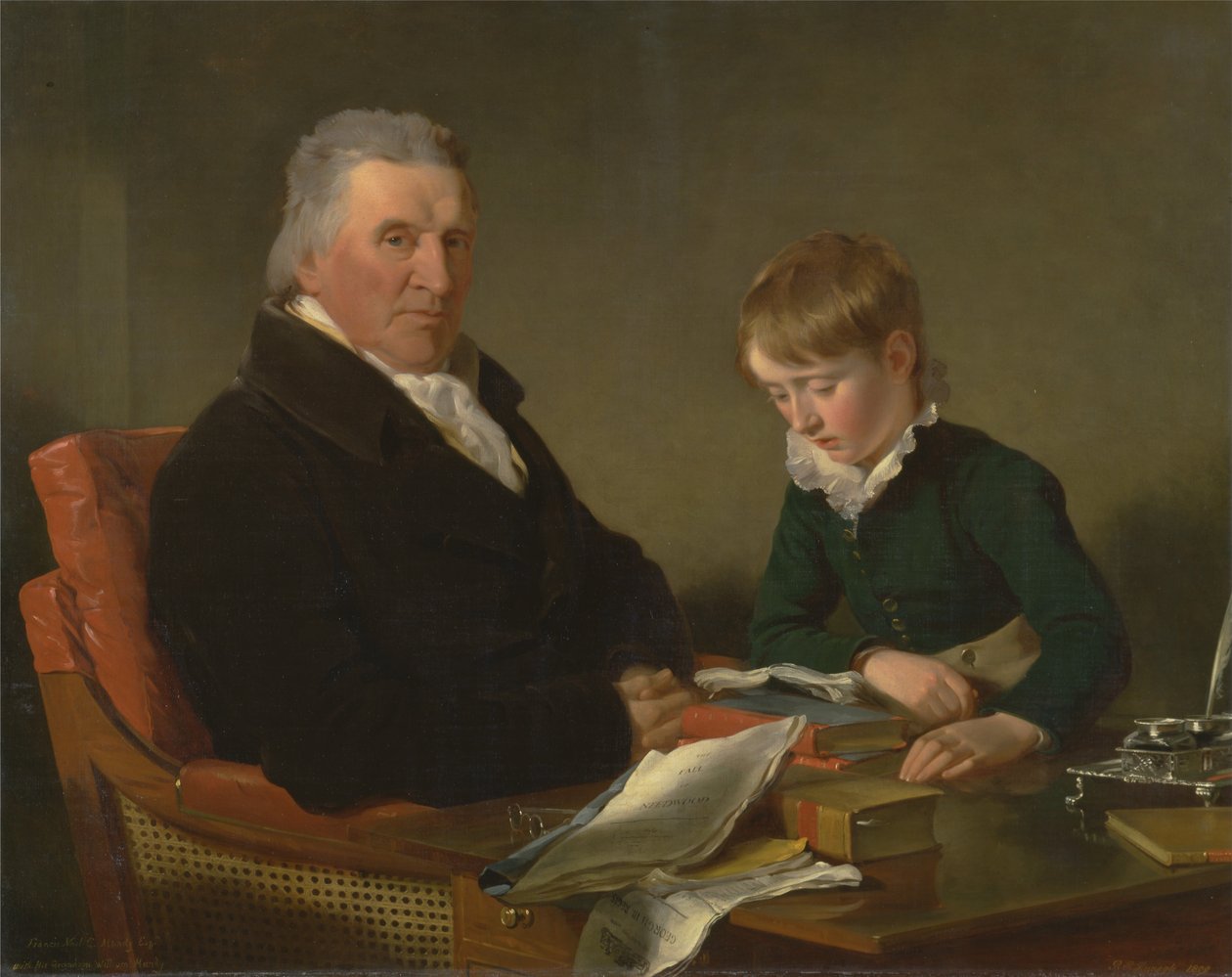 Francis Noel Clarke Mundy a jeho vnuk, William Mundy (1809) od Ramsay Richard Reinagle