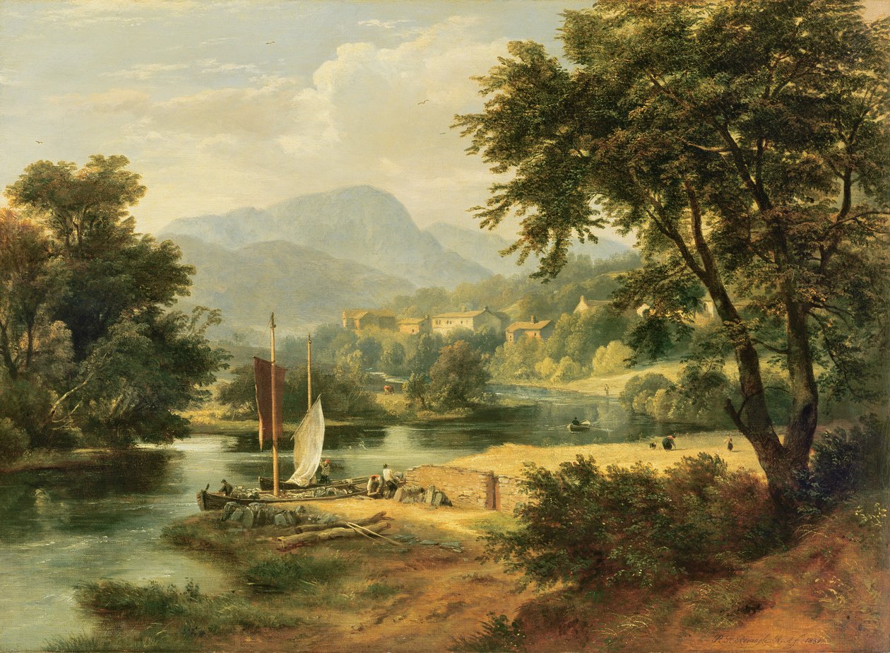 Pohled na Clappersgate na řece Brathay nad Windermere od Ramsay Richard Reinagle