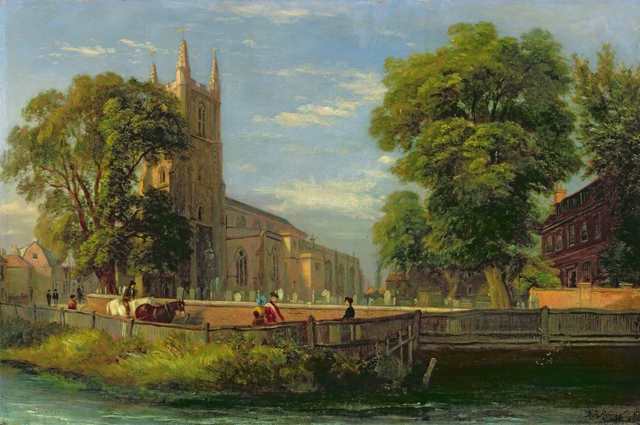 Croydonský farní kostel, 1839 od Ramsay Richard Reinagle